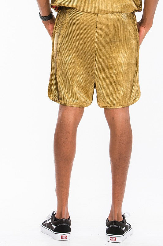 METALLIC FLICK SHORTS