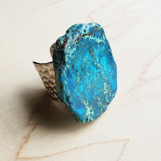 Anillo grueso de regalita azul