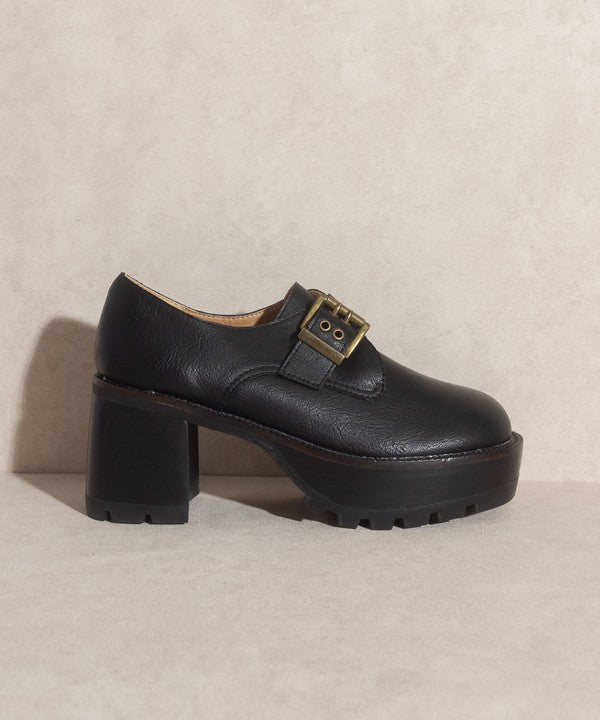 Oasis Society Sarah - Mocasines con plataforma y hebillas