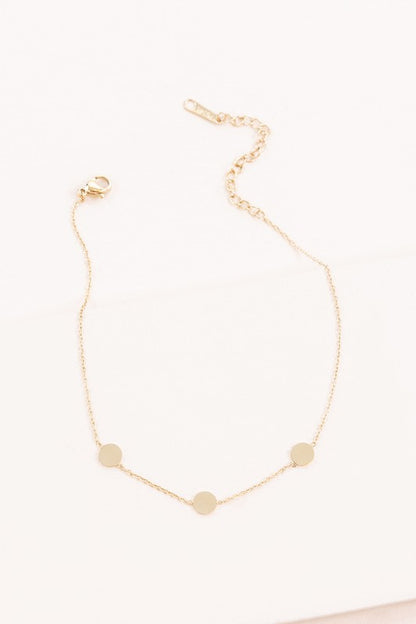 Gold Disc Trio Anklet