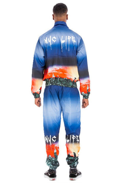 NYC LIFE LA LIFE PRINT WINDBREAK TRACK SUIT