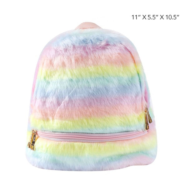 MOCHILA PELUCHE UNICORNIO ARCO IRIS