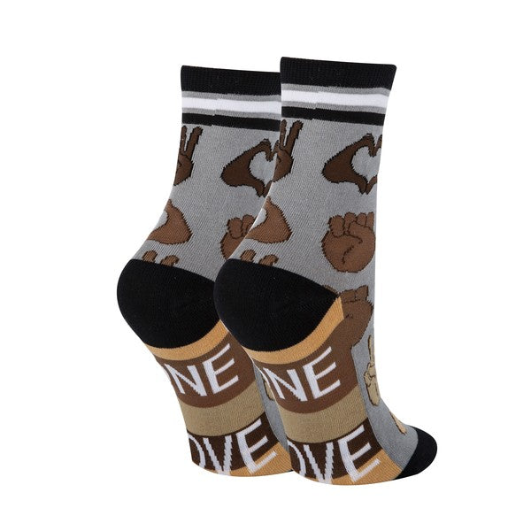 One Love - Women's Emoji Cotton Crew Socks