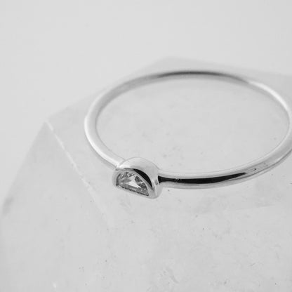 Half Moon Crystal Ring