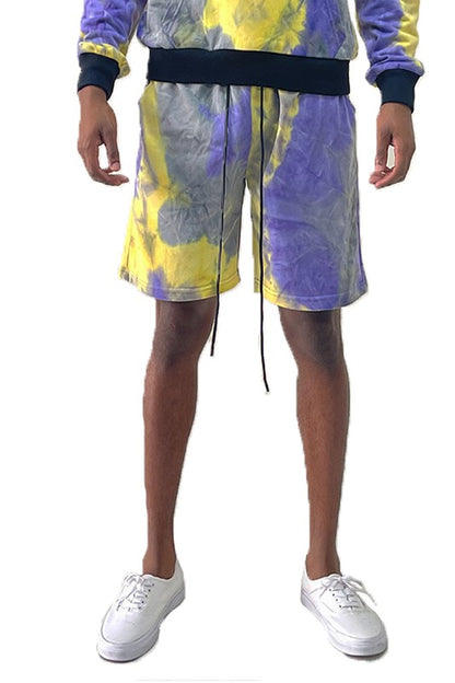 Weiv Pantalones cortos deportivos Tye Dye para hombre