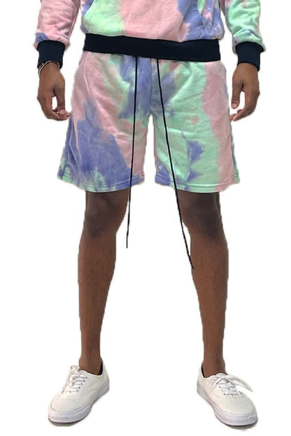 Weiv Pantalones cortos deportivos Tye Dye para hombre