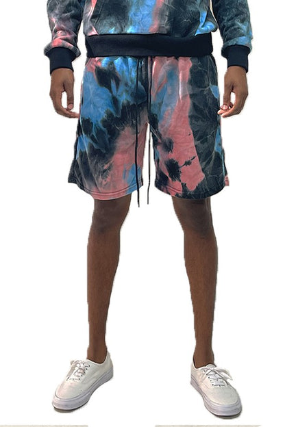 Weiv Pantalones cortos deportivos Tye Dye para hombre