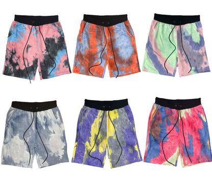 Weiv Pantalones cortos deportivos Tye Dye para hombre