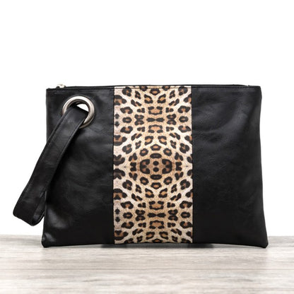 Clutch de leopardo en dos tonos