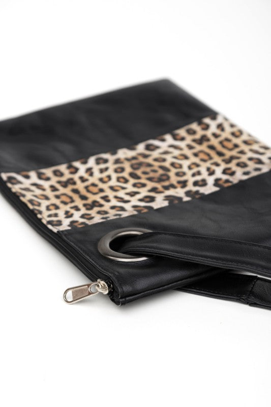 Clutch de leopardo en dos tonos