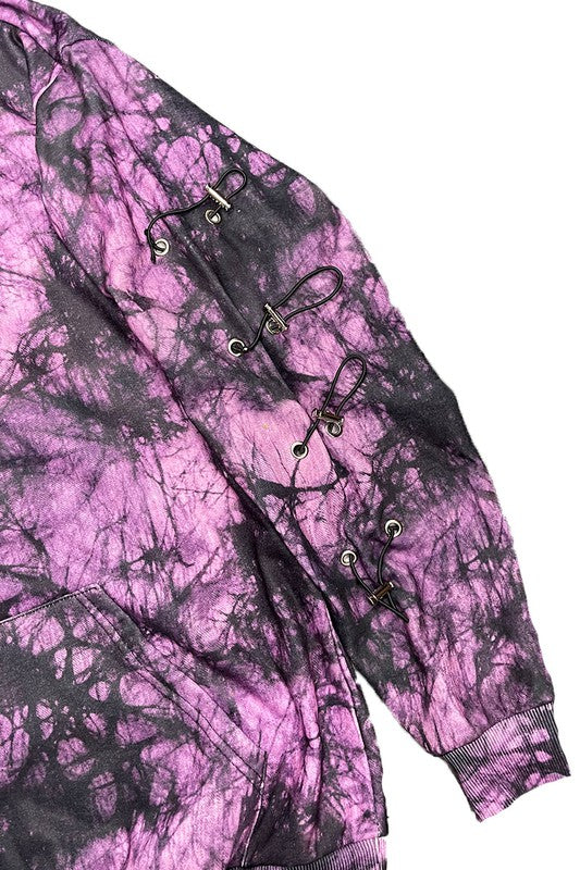 TYE DYE SLEEVE TOGGLE HOODIE AND SWEAT SET