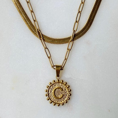 Double Chain Initial Necklace