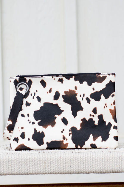 Clutch diario extragrande con estampado de vaca