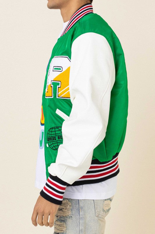 Chaqueta universitaria verde Letterman de Bright Future