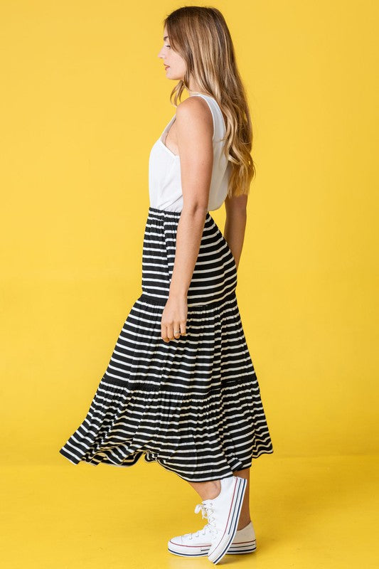 Stripe Maxi Skirt