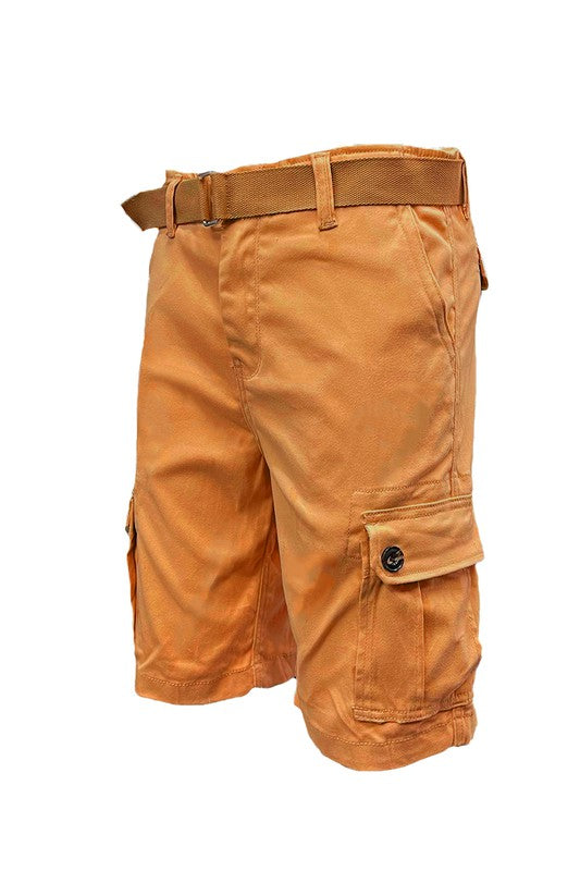 Weiv Mens Belted Cargo Shorts with Belt