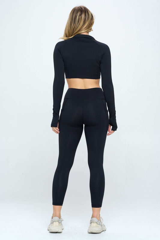 Conjunto de ropa deportiva de manga larga y leggings