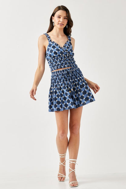 Polka Dot Printed Ruffled Skorts