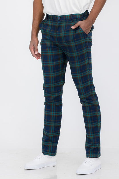 Weiv Mens Plaid Trouser Pants