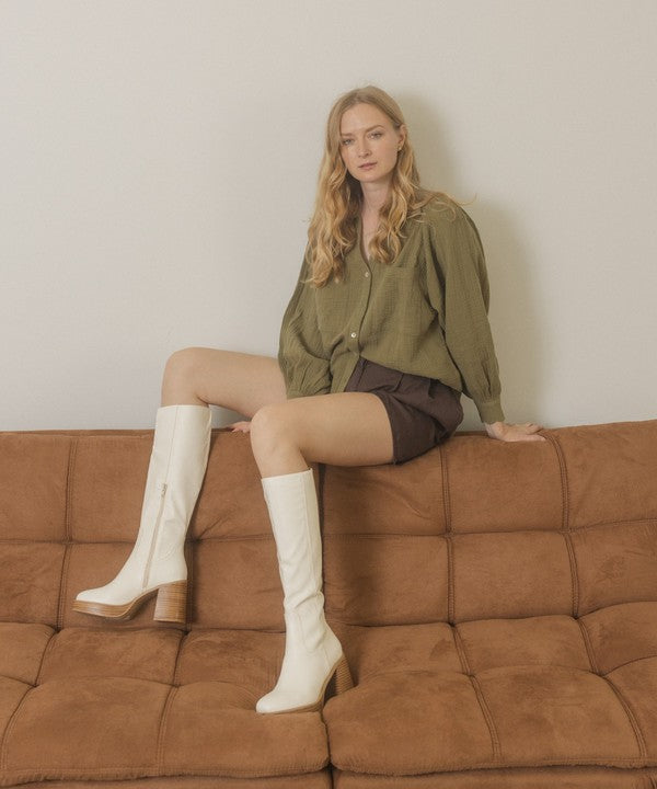 Oasis Society Juniper - Botas hasta la rodilla con plataforma