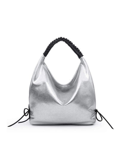 Bolso hobo mujer plata metalizado