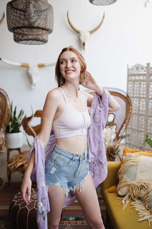 Bralette estilo jersey largo sin costuras