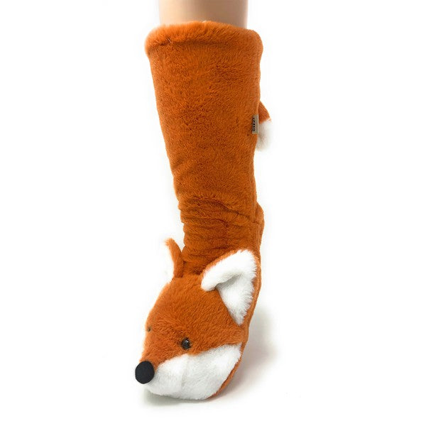 Fox Sakes - Calcetines tipo pantuflas de casa esponjosos para mujer