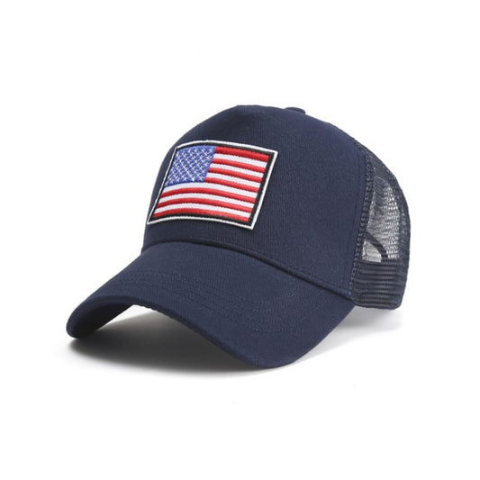 Gorra de camionero unisex con bandera americana