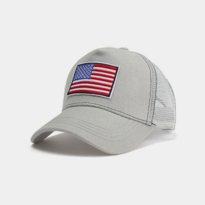 Gorra de camionero unisex con bandera americana