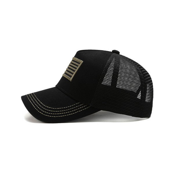 Gorra de camionero unisex con bandera americana