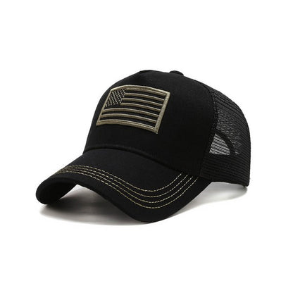 Gorra de camionero unisex con bandera americana