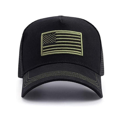 Gorra de camionero unisex con bandera americana