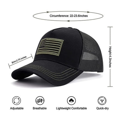 Gorra de camionero unisex con bandera americana