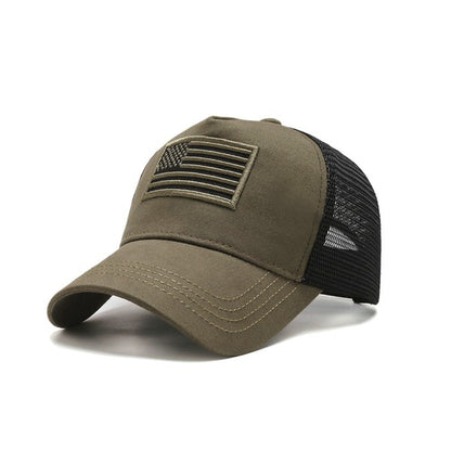 Gorra de camionero unisex con bandera americana