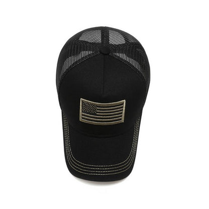 Gorra de camionero unisex con bandera americana