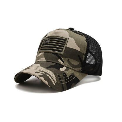 Gorra de camionero unisex con bandera americana