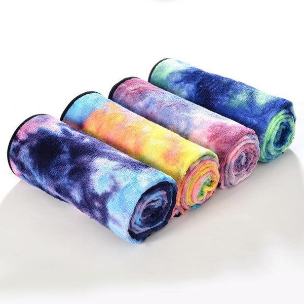 Tie Dye Toga Mat Towel with Slip-Resistant Grip