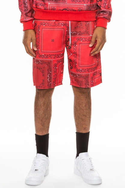 Weiv Shorts con estampado de pañuelo de cachemira para hombre