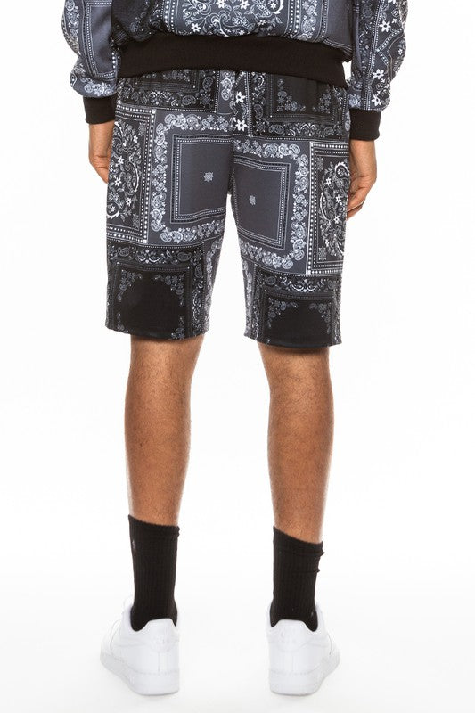 Weiv Shorts con estampado de pañuelo de cachemira para hombre