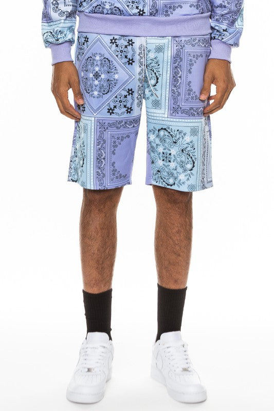 Weiv Shorts con estampado de pañuelo de cachemira para hombre