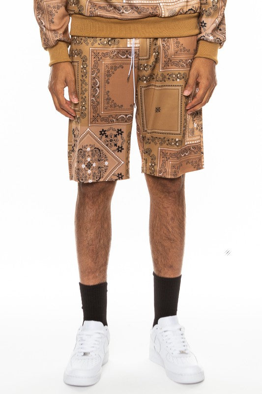 Weiv Shorts con estampado de pañuelo de cachemira para hombre