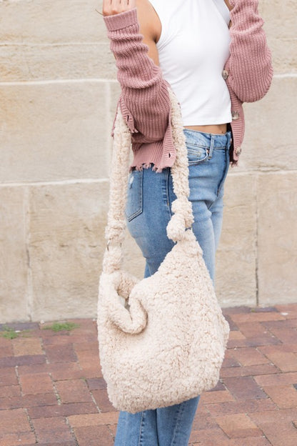 Bolso bandolera de sherpa bouclé