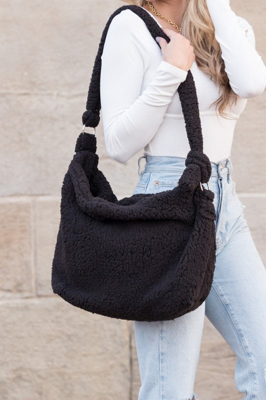 Bolso bandolera de sherpa bouclé