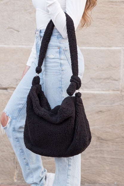 Bolso bandolera de sherpa bouclé