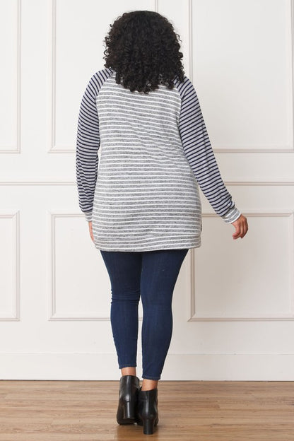 Plus Stripe Two Tone Tunic