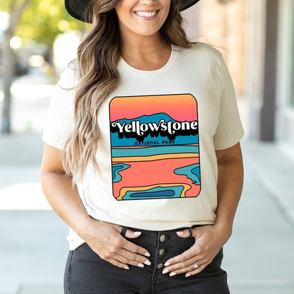 Camiseta gráfica de manga corta Vintage Yellowstone
