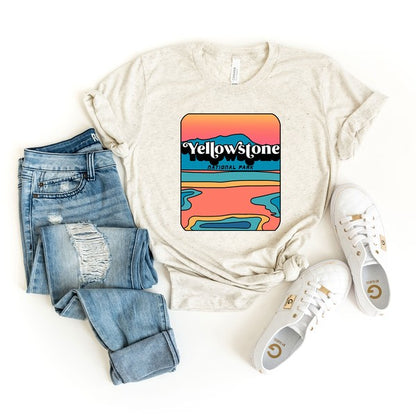 Camiseta gráfica de manga corta Vintage Yellowstone
