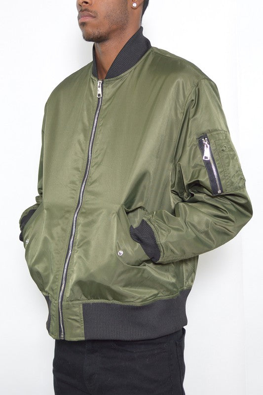 Chaqueta bomber acolchada sólida para hombre Weiv