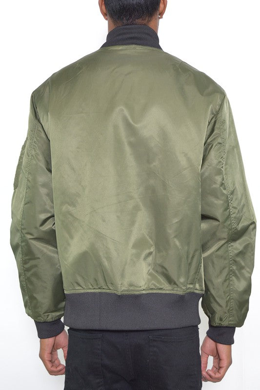 Chaqueta bomber acolchada sólida para hombre Weiv