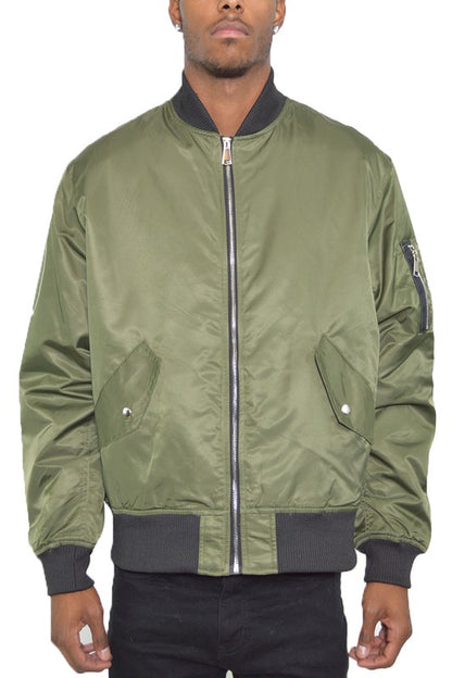 Chaqueta bomber acolchada sólida para hombre Weiv